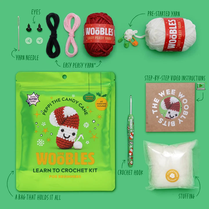 Peppi the Candy Cane Woobles Crochet Kit