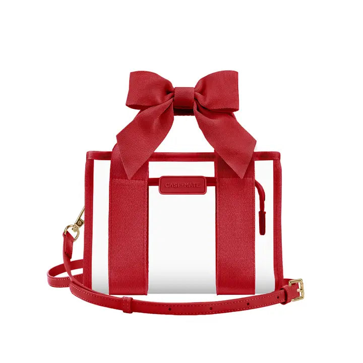 Case-Mate Clear Stadium Bag - Red Bow
