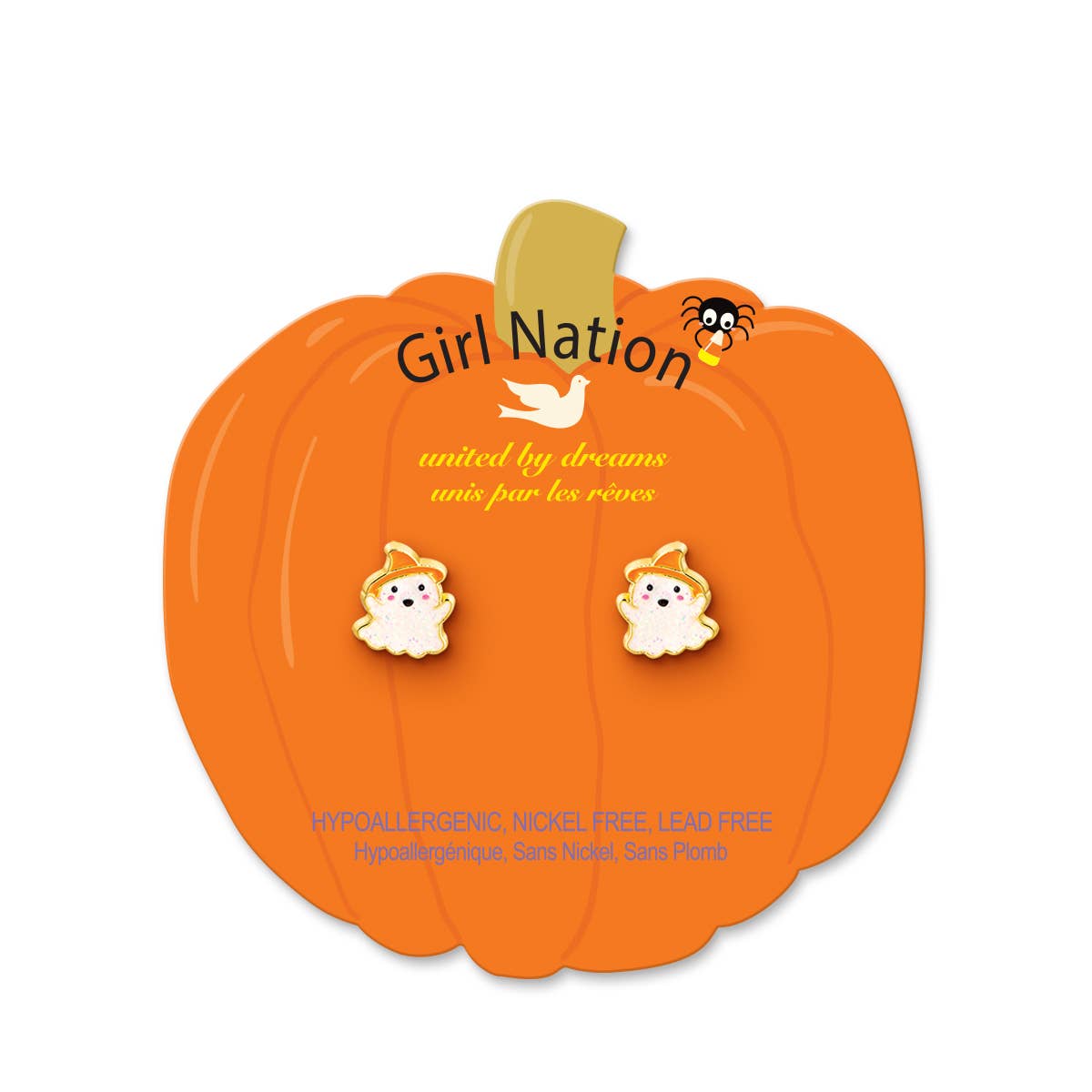 Glitter Ghost | Halloween | Stud Earrings for Girls