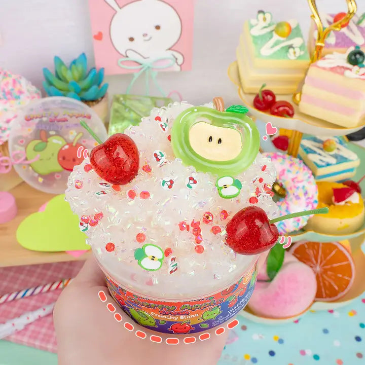 Kawaii Cherry Apple Crush Crunchy Slime