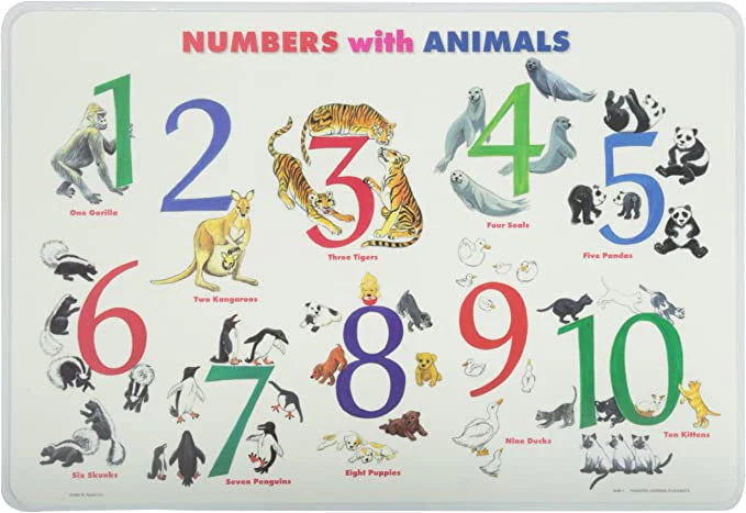 Numbers/Animals Placemat