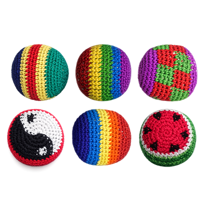 Extreme Retro Hand-Knitted Kick Pouch Footbag - 12/Display