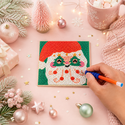 Diamond Art Coaster Kit | Holly Jolly Christmas | DIY