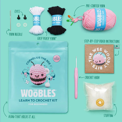 Cornelius the Bee Pink Woobles Crochet