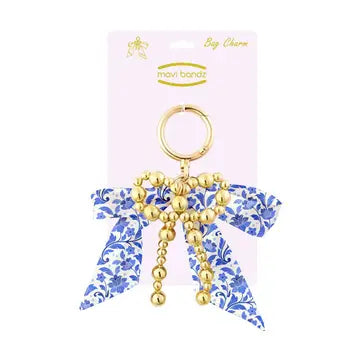 Blue Floral Bag Charm