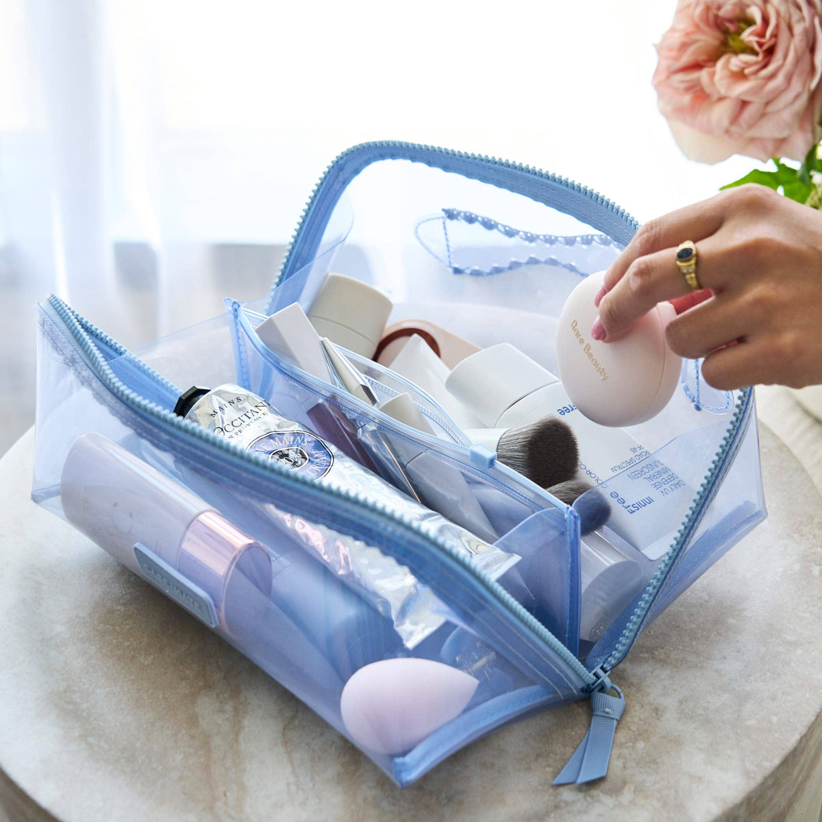 Jelly Cosmetic Bag – Waterproof Lay-Flat Makeup Bag