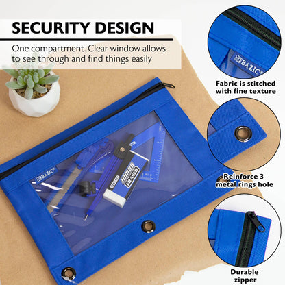 3-Ring Pencil Pouch with Clear Window