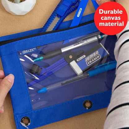 3-Ring Pencil Pouch with Clear Window