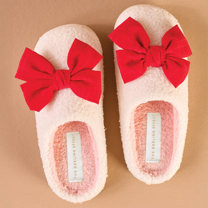 Betty Bow Fuzzy Slipper Red