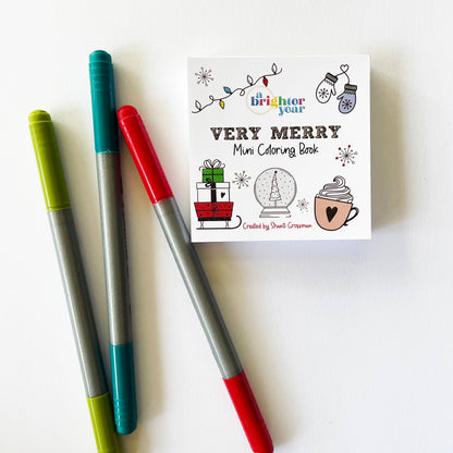 Very Merry Mini Coloring Book for Adult -Christmas 2025 Gift