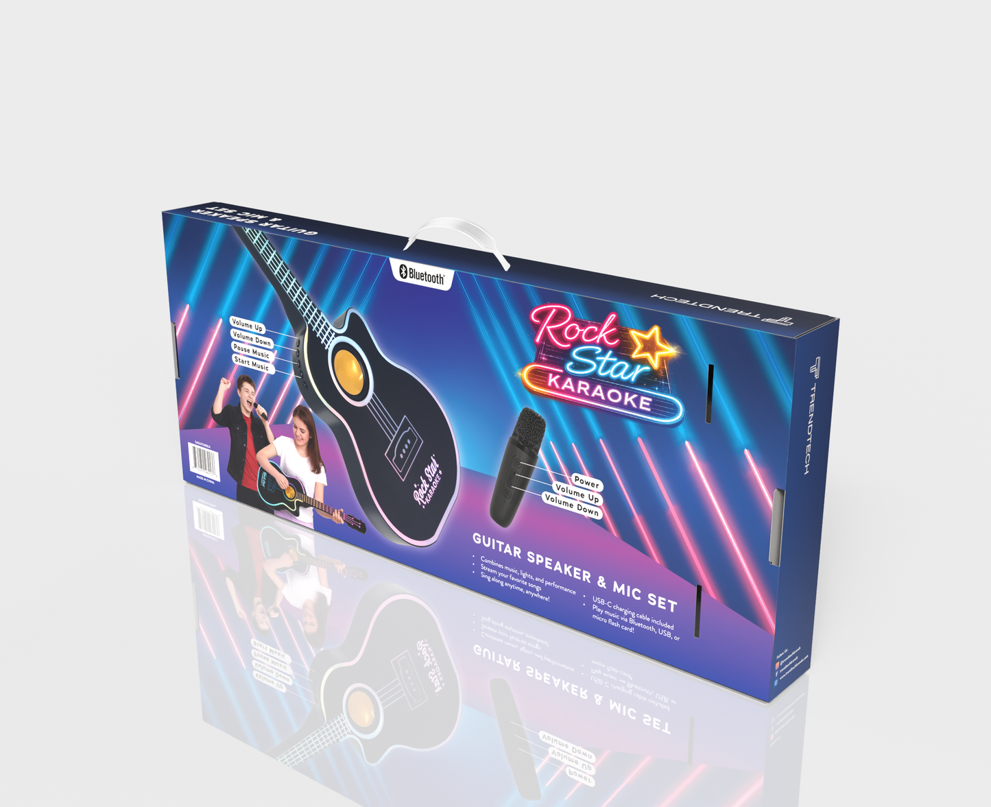 Rock Star Guitar & Microphone Karaoke Set-Black