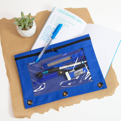 3-Ring Pencil Pouch with Clear Window