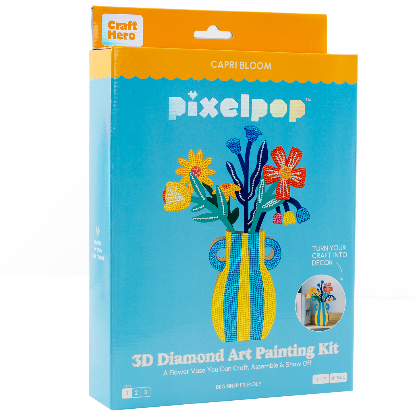 PixelPop™ Diamond Art 3D Display — Capri Bloom