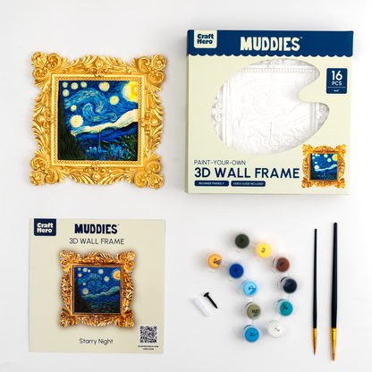 Muddies™ 3D Wall Frame Painting Kit — Starry Night