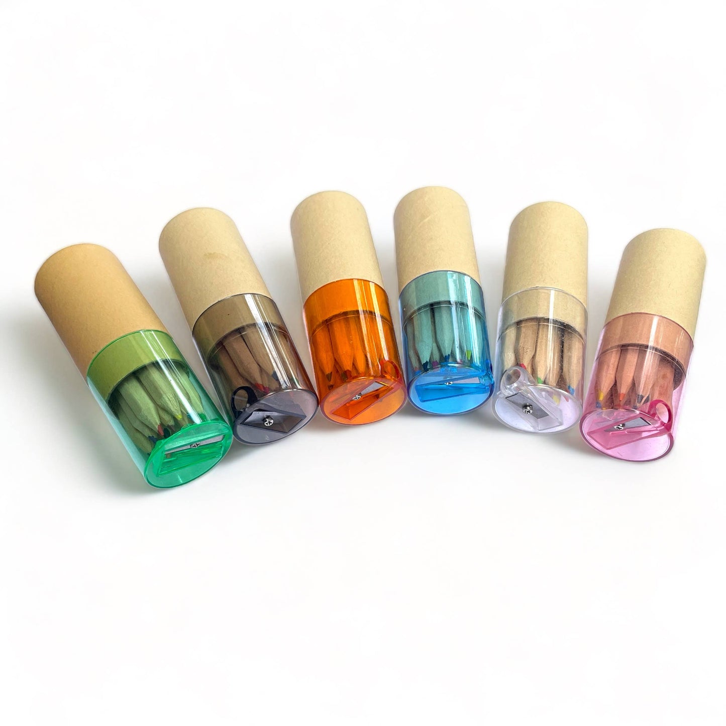 Mini Travel Compact Colored Pencils with Built In Sharpener