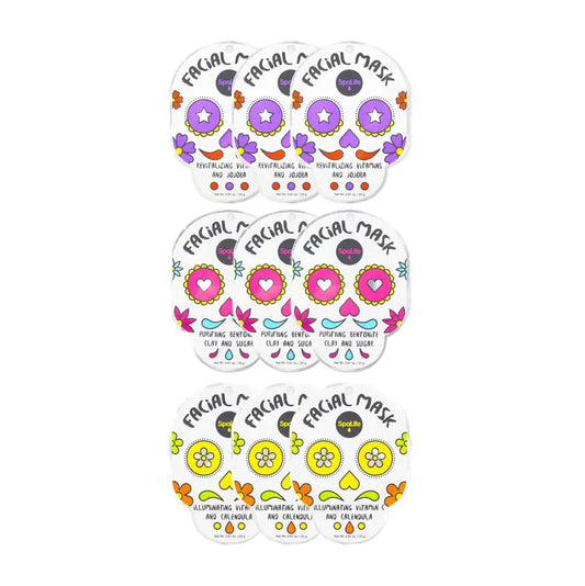 Halloween Dia De Muertos Skincare Sheet Mask - 9 Pack