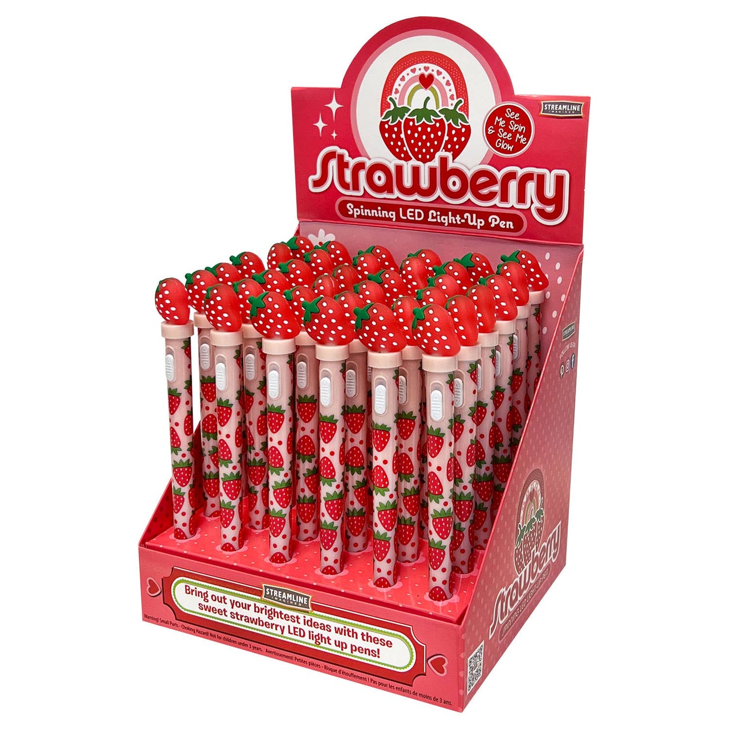 Strawberry Spinning LED Light-Up Pen