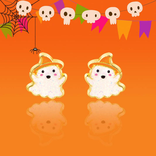 Glitter Ghost | Halloween | Stud Earrings for Girls