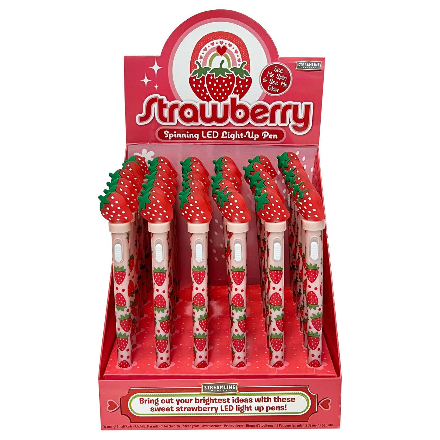 Strawberry Spinning LED Light-Up Pen