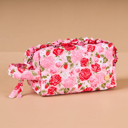 Essentials Quilted Cosmetic Pouch-Rose Garden