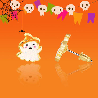 Glitter Ghost | Halloween | Stud Earrings for Girls
