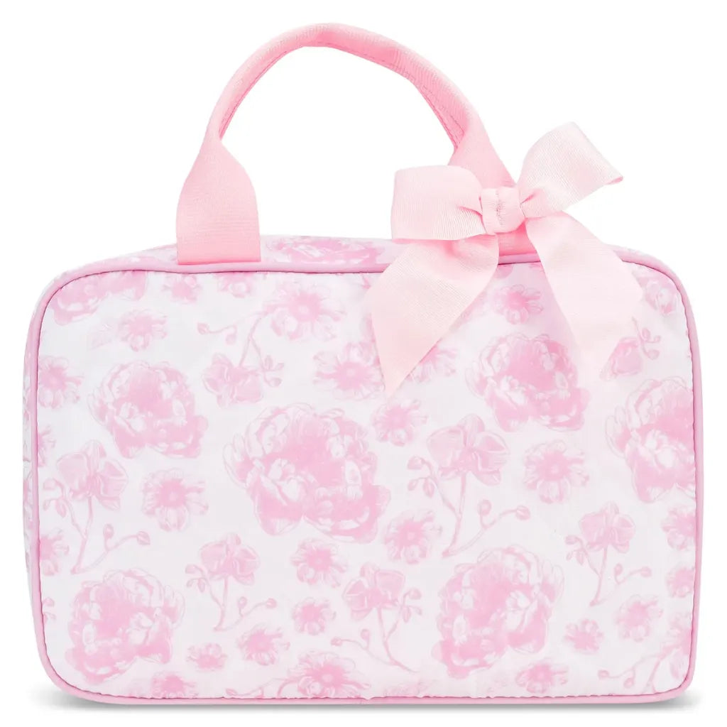 Pretty Pink Toile Large Cosmetic Bag