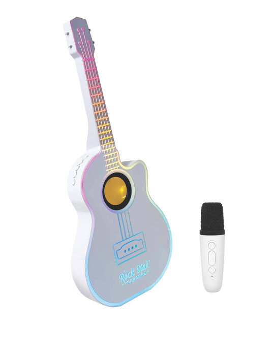 Rock Star Guitar & Microphone Karaoke Set-White