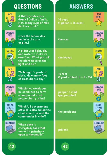 Brain Quest Grade 3 Smart Cards