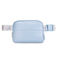 Blue Puffer Bow Belt Bag