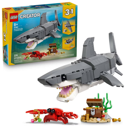 Fierce Shark with a Treasure Chest