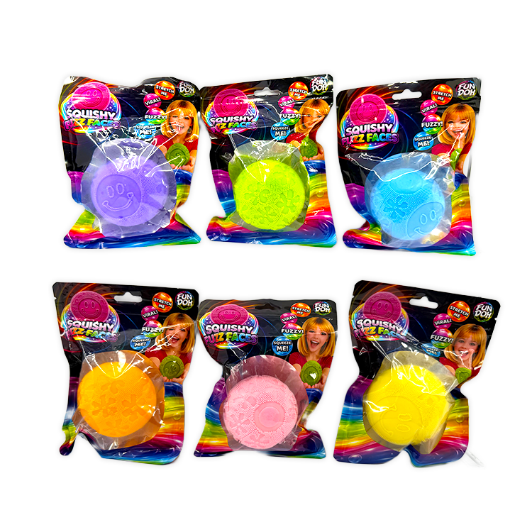 Fun Doh Fuzzy Face Squishy Sensory Toy Variety - 12/Display