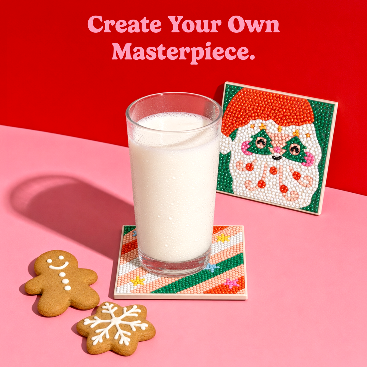 Diamond Art Coaster Kit | Holly Jolly Christmas | DIY