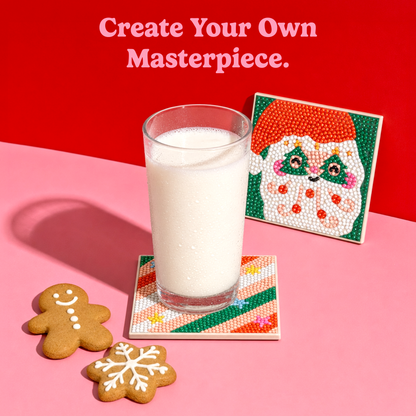 Diamond Art Coaster Kit | Holly Jolly Christmas | DIY