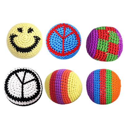 Extreme Retro Hand-Knitted Kick Pouch Footbag - 12/Display
