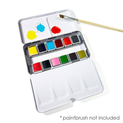 Watercolor Set - Travel-Friendly Metal Palette - 12 Colors