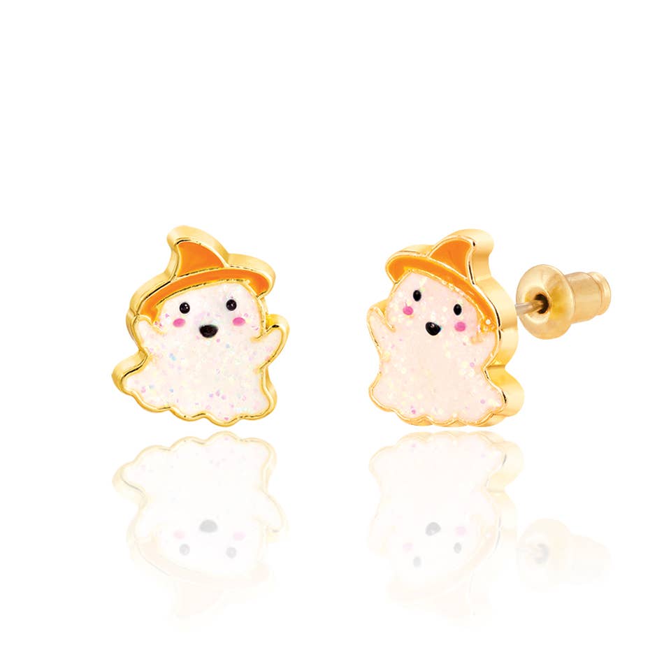 Glitter Ghost | Halloween | Stud Earrings for Girls