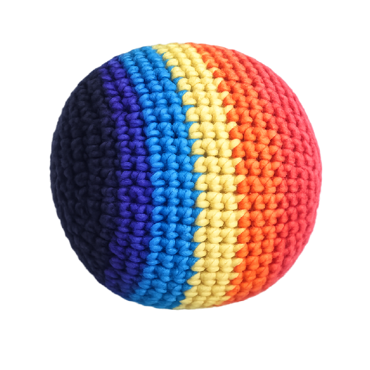 Extreme Retro Hand-Knitted Kick Pouch Footbag - 12/Display