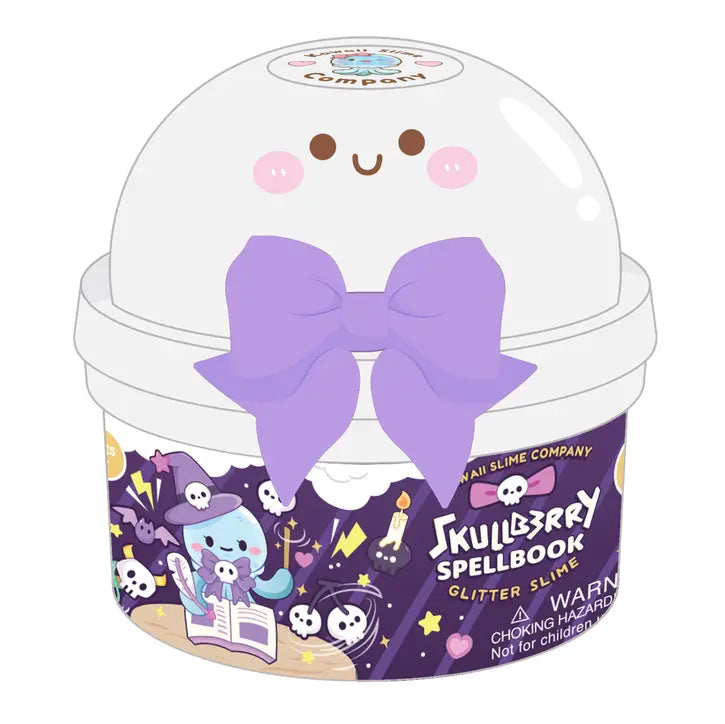Kawaii Skullberry Spellbook Glitter Slime