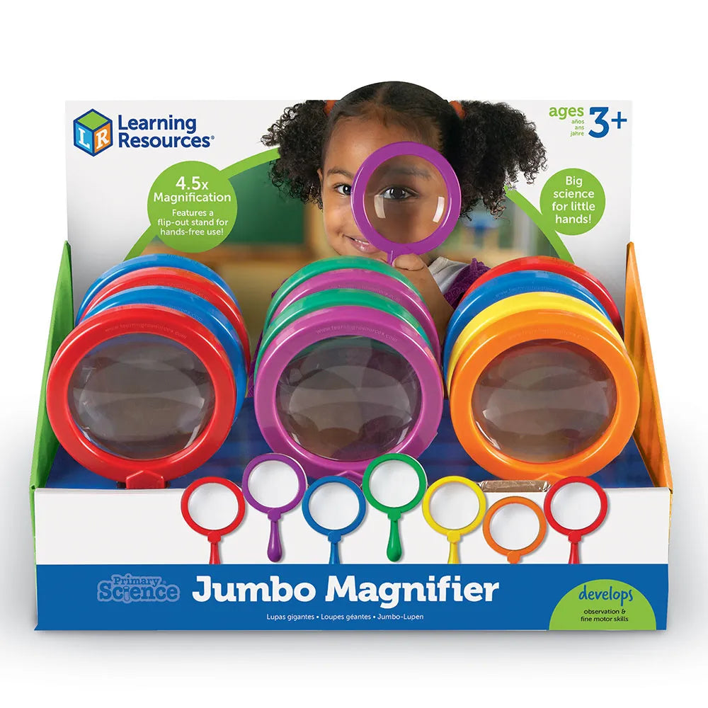 Primary Science®Jumbo Magnifiers, Set of 12 in Dis