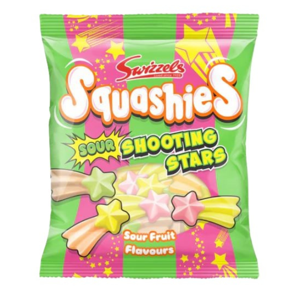 Limited Import Squashies UK, Sour Shooting Stars, 100g, 12ct