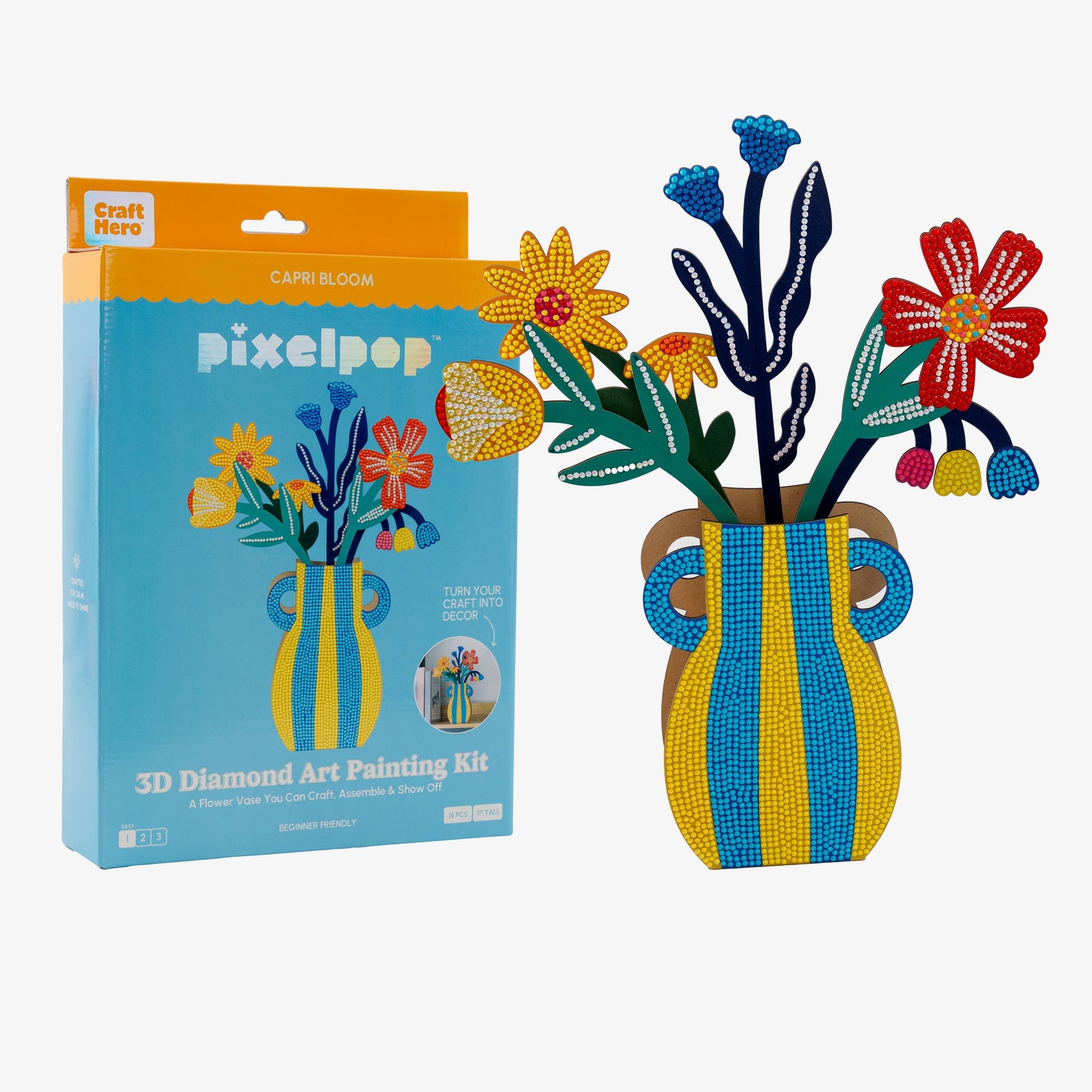 PixelPop™ Diamond Art 3D Display — Capri Bloom