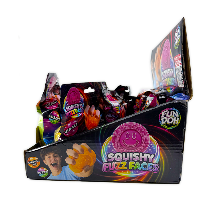 Fun Doh Fuzzy Face Squishy Sensory Toy Variety - 12/Display