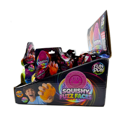 Fun Doh Fuzzy Face Squishy Sensory Toy Variety - 12/Display