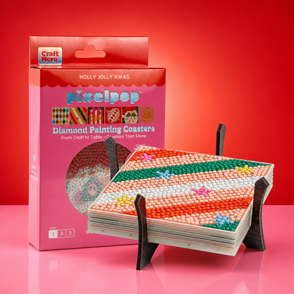 Diamond Art Coaster Kit | Holly Jolly Christmas | DIY