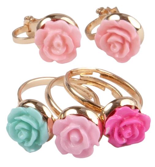 Rose Ring Earring Set