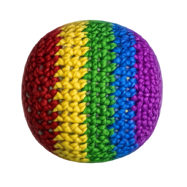 Extreme Retro Hand-Knitted Kick Pouch Footbag - 12/Display