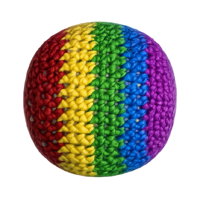 Extreme Retro Hand-Knitted Kick Pouch Footbag - 12/Display