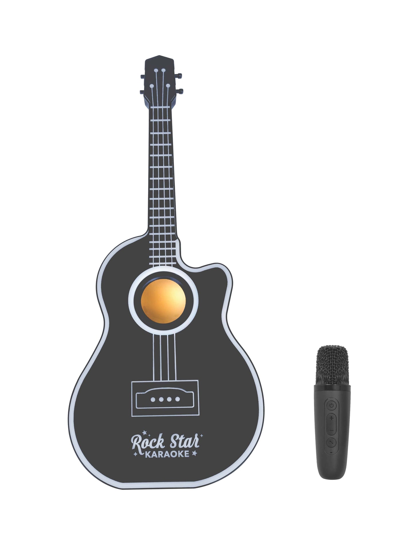 Rock Star Guitar & Microphone Karaoke Set-Black