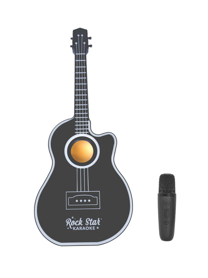 Rock Star Guitar & Microphone Karaoke Set-Black