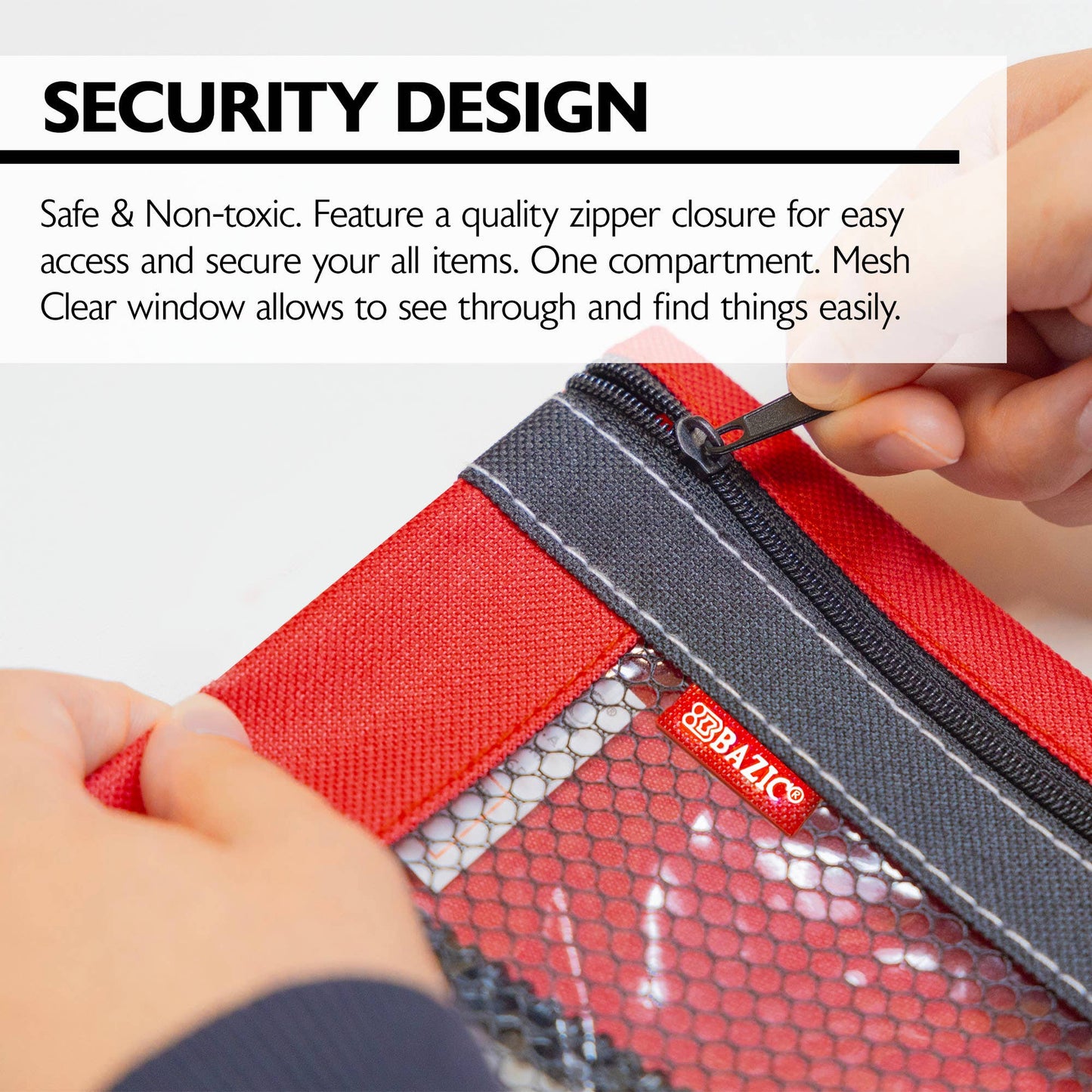 3-Ring Pencil Pouch with Clear Mesh Window